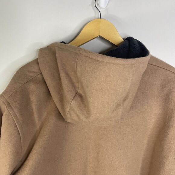 VTG Pendleton Women's Size 8 Tan Wool Full Zip Hooded Coat Classic Minimalist - Picture 11 of 13